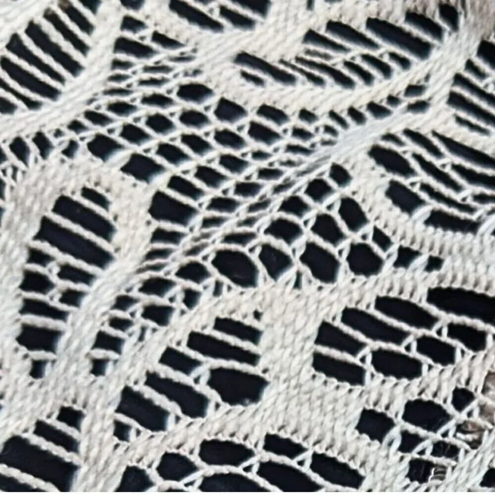 Anthropologie WESTON WEAR Maitland Cream & Black Crochet Lace Mini Dress Sz S